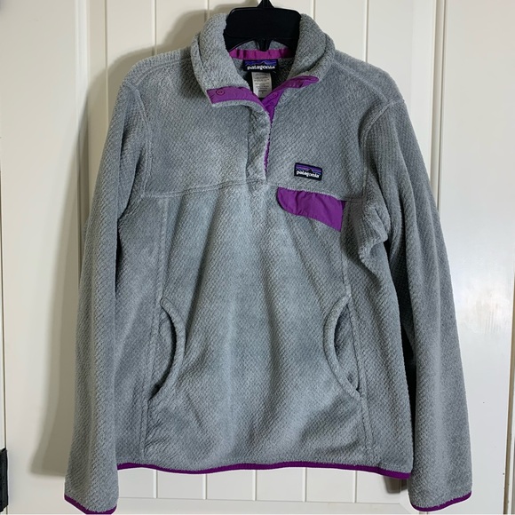 Patagonia Tops - Patagonia Retool Snap Purple and Gray Pullover Women's Fleece Size Small
